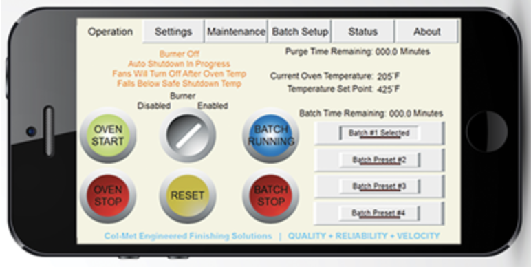 RTT Smart Connect Batch Oven App