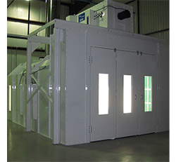 Open front industrial paint booth